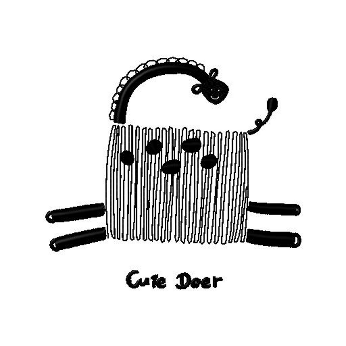 Line Sketch Cute Deer Patch