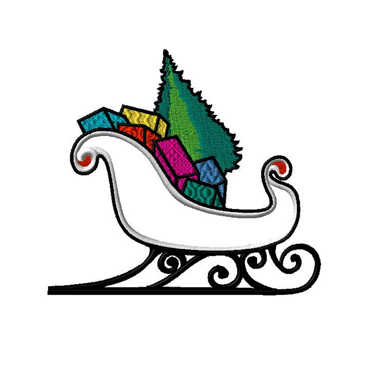 Christmas Sleigh With Gifts & Tree