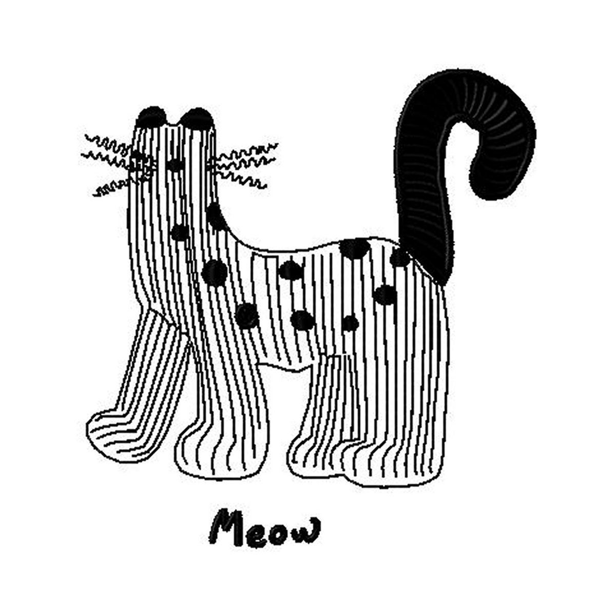 Striped Spotted Cat Meow Patch