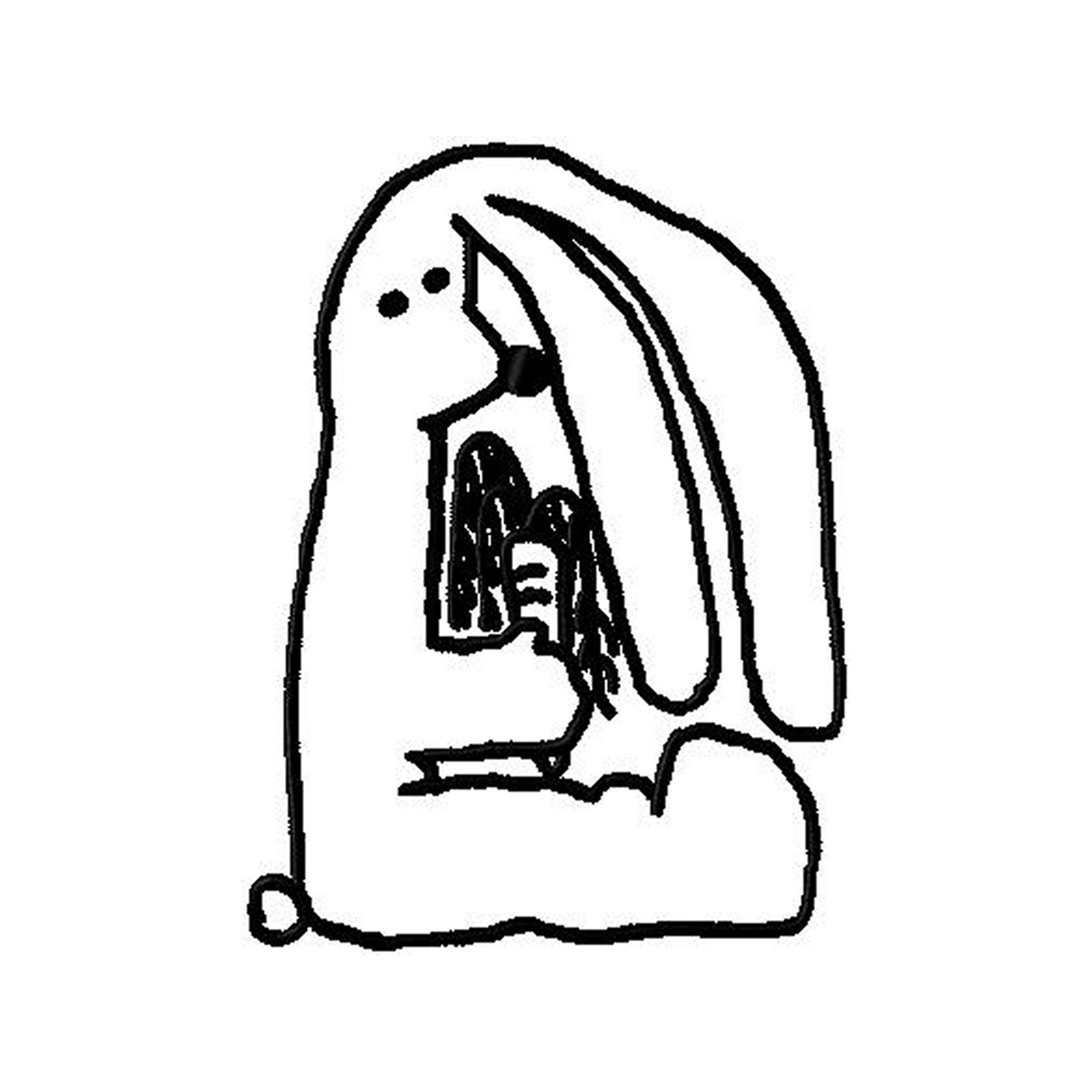 Outline Lop Ear Rabbit